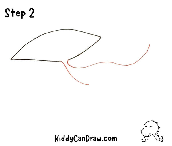 How to draw a Pterodactyl step 2