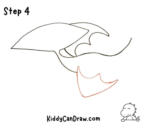 How to draw a Pterodactyl step 4