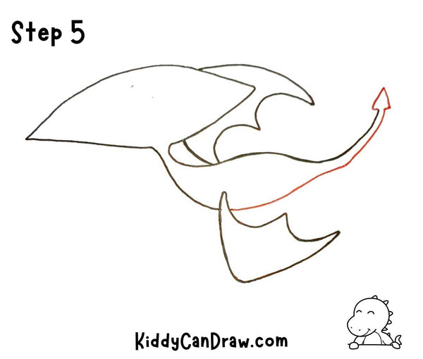 How to draw a Pterodactyl step 5
