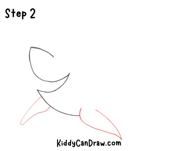 How to draw a shark step 2