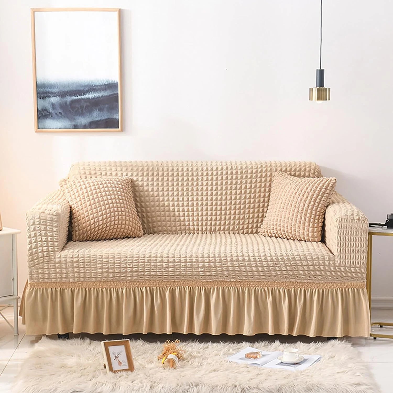 Turkish Bubble Frill Sofa Covers - EcomTushar product image