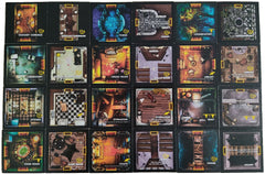 A sampling of new 3rd edition and old 2nd edition room tiles for Betrayal at House on the Hill