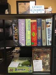 Used Game Section at Here Be Books & Games