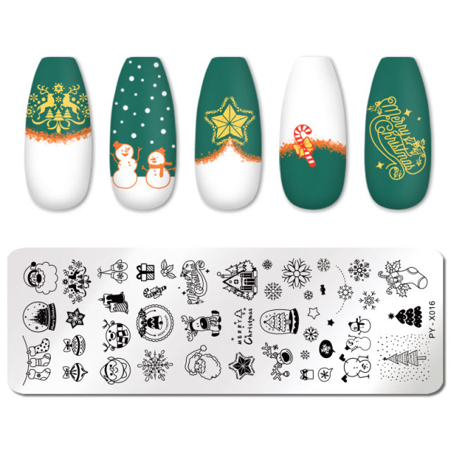 PICT YOU Geometry Nail Stamping Plates Lines Animal Fruits Theme Template Plate Mold Nail Art Stencil Tools
