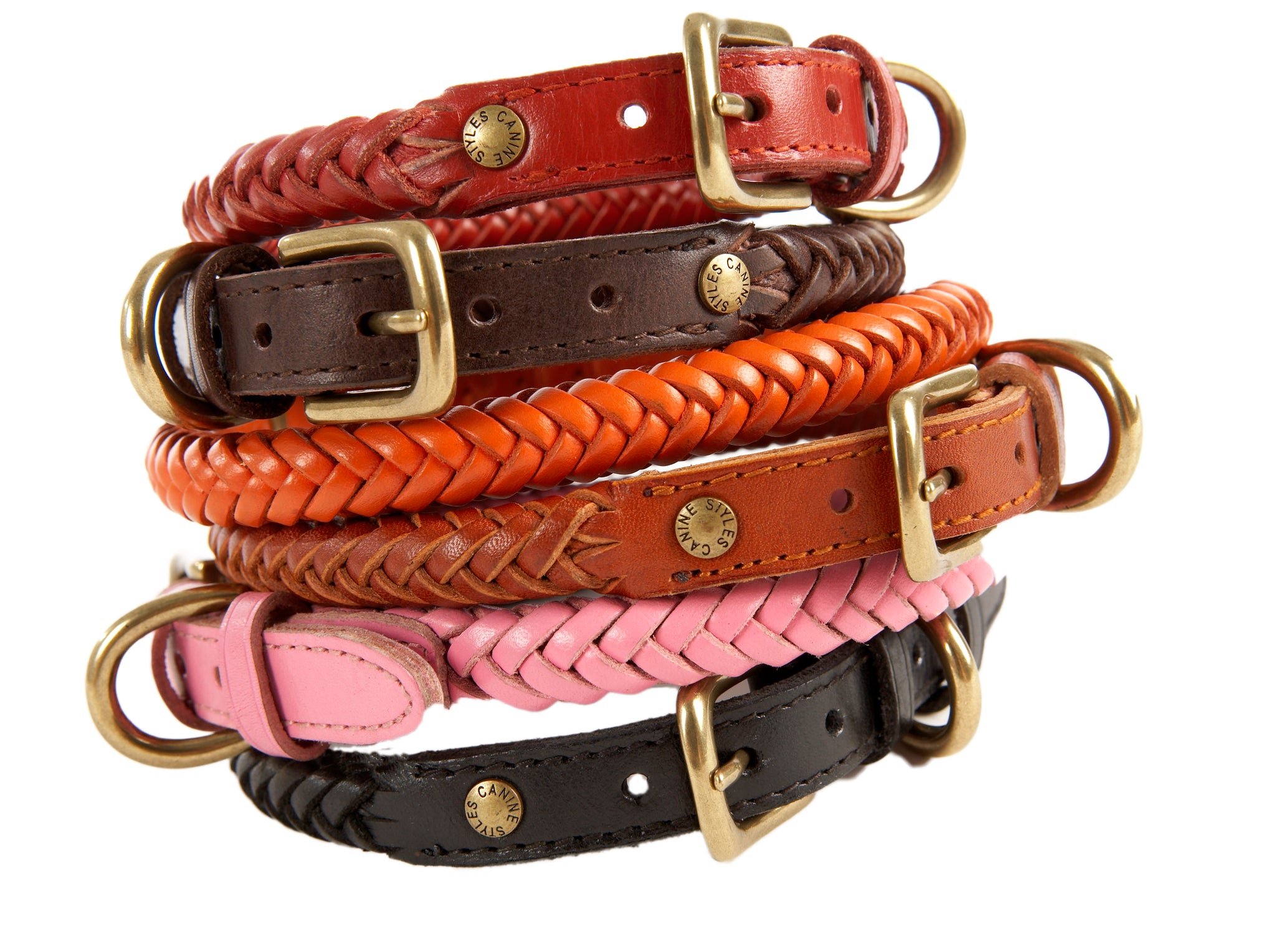 braided leather dog lead