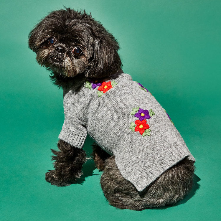 floral dog sweater