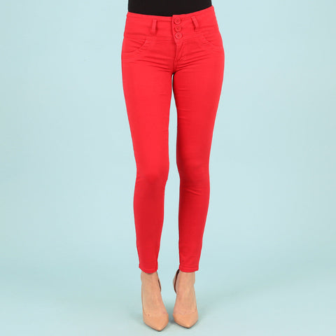 Pantalon Skinny Colores color Rojo