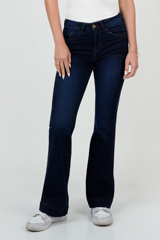 Womens Jeans Pantalones Rectos Para Mujer Cintura Alta Agujero B76
