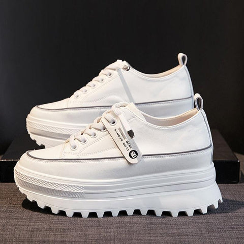 Platform Leather Sneakers Pumps for Women - true-deals-club