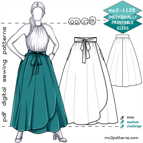 Flared Peasant Wrap Maxi Skirt – MC2patterns