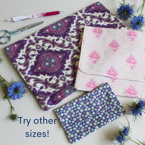 Make your lined pouch in lots of different sizes!