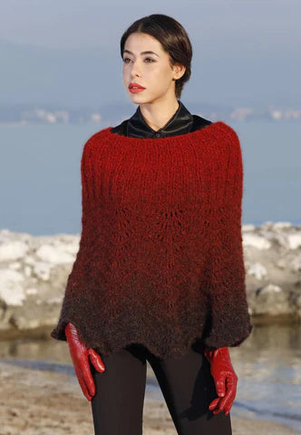 Knit an exquisite adult poncho using only 2-3 balls of Lana Gatto Empire