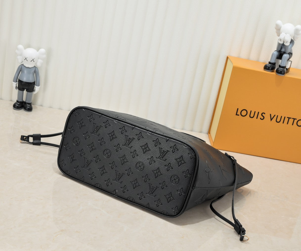 LV Louis Vuitton Neverfull MM Monogram Empreinte Leather Handbag Shoulder Bag Wallet Two-Piece