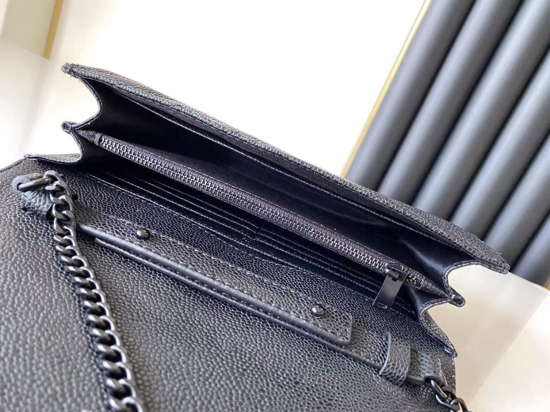 YSL Saint Laurent Monogram Leather Chain Wallet Bag Shoulder Bag