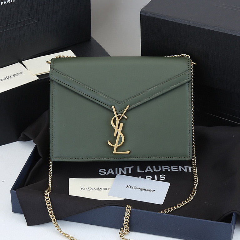 YSL Saint Laurent Leather Flap Wallet Chain Bag Shoulder Bag