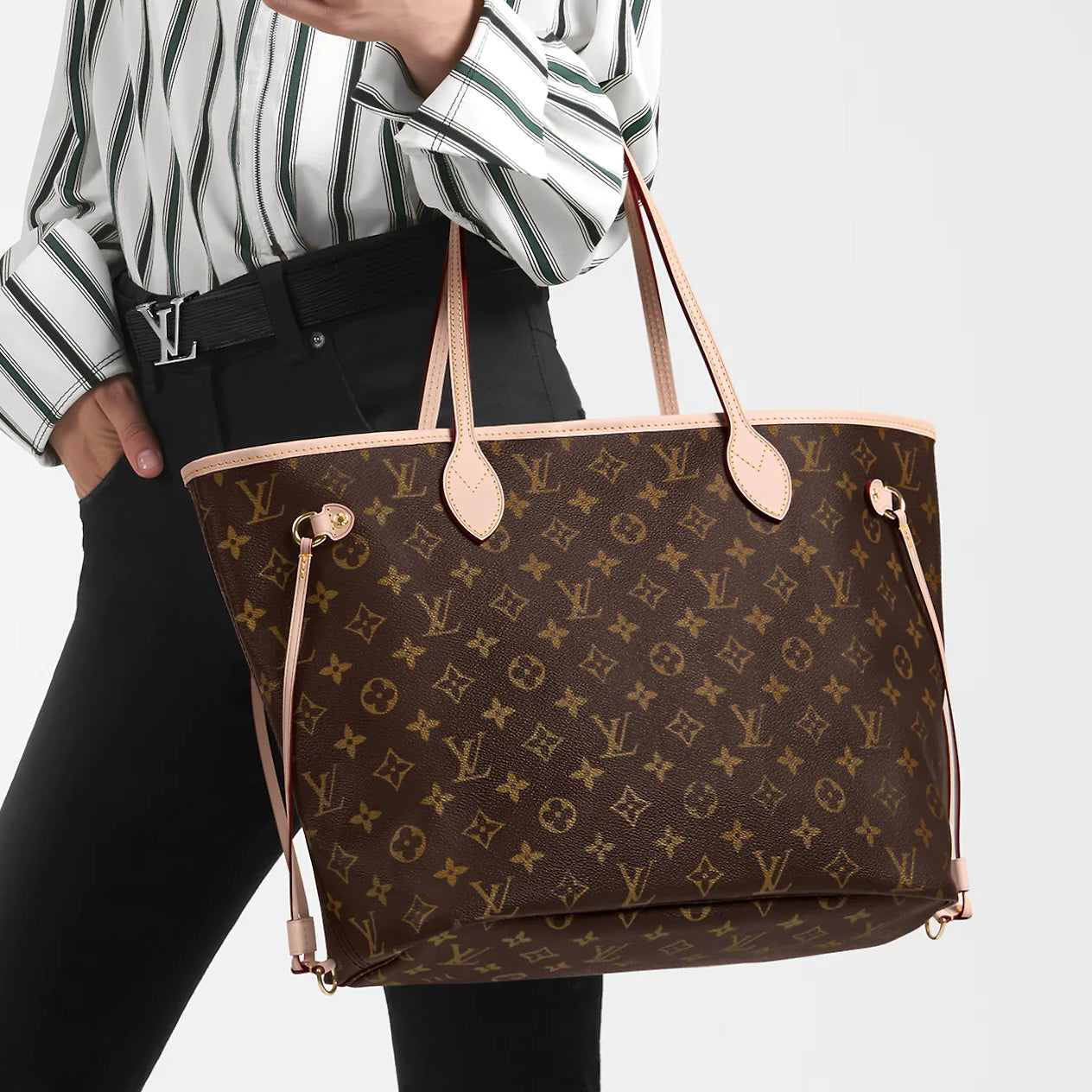 LV Louis Vuitton Neverfull Monogram Canvas Handbag Shoulder Bag 