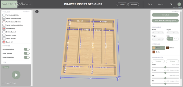 Drawer Insert Designer