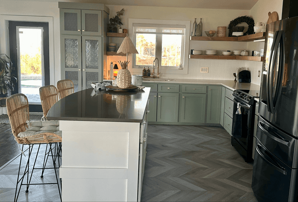 Side view of kitchen makeover