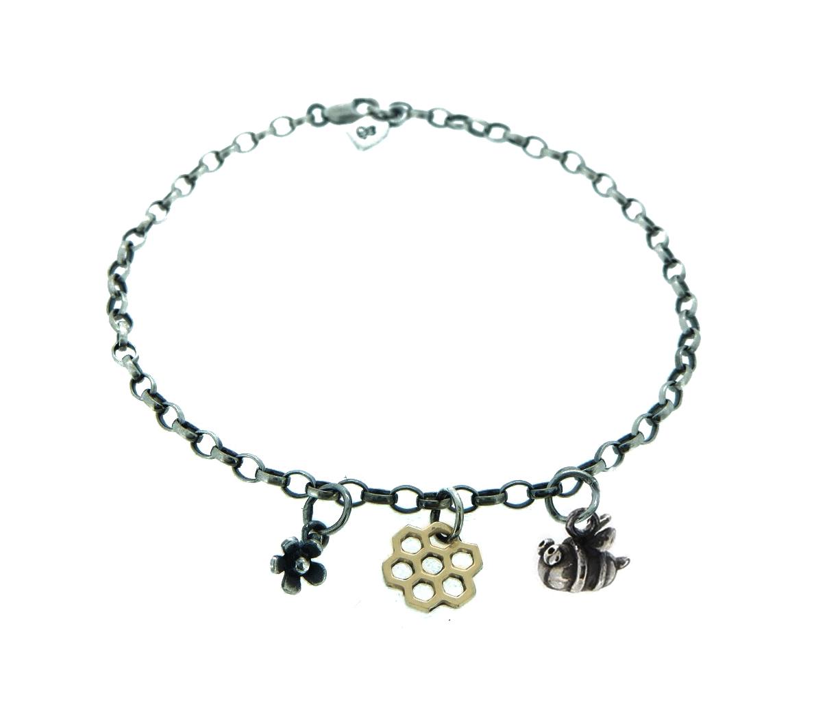 Flower, Gold Honeycomb, Bee Bracelet