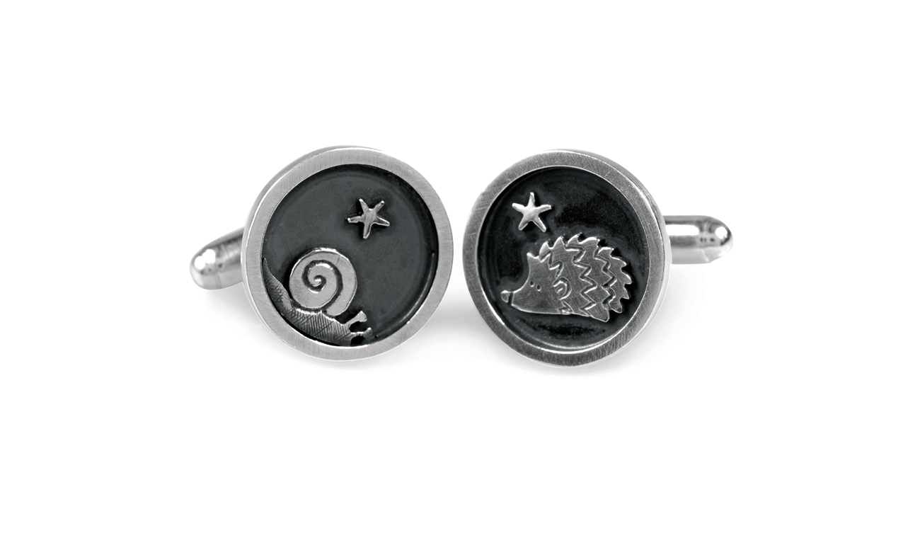 Hedgehog and Snail Cufflinks