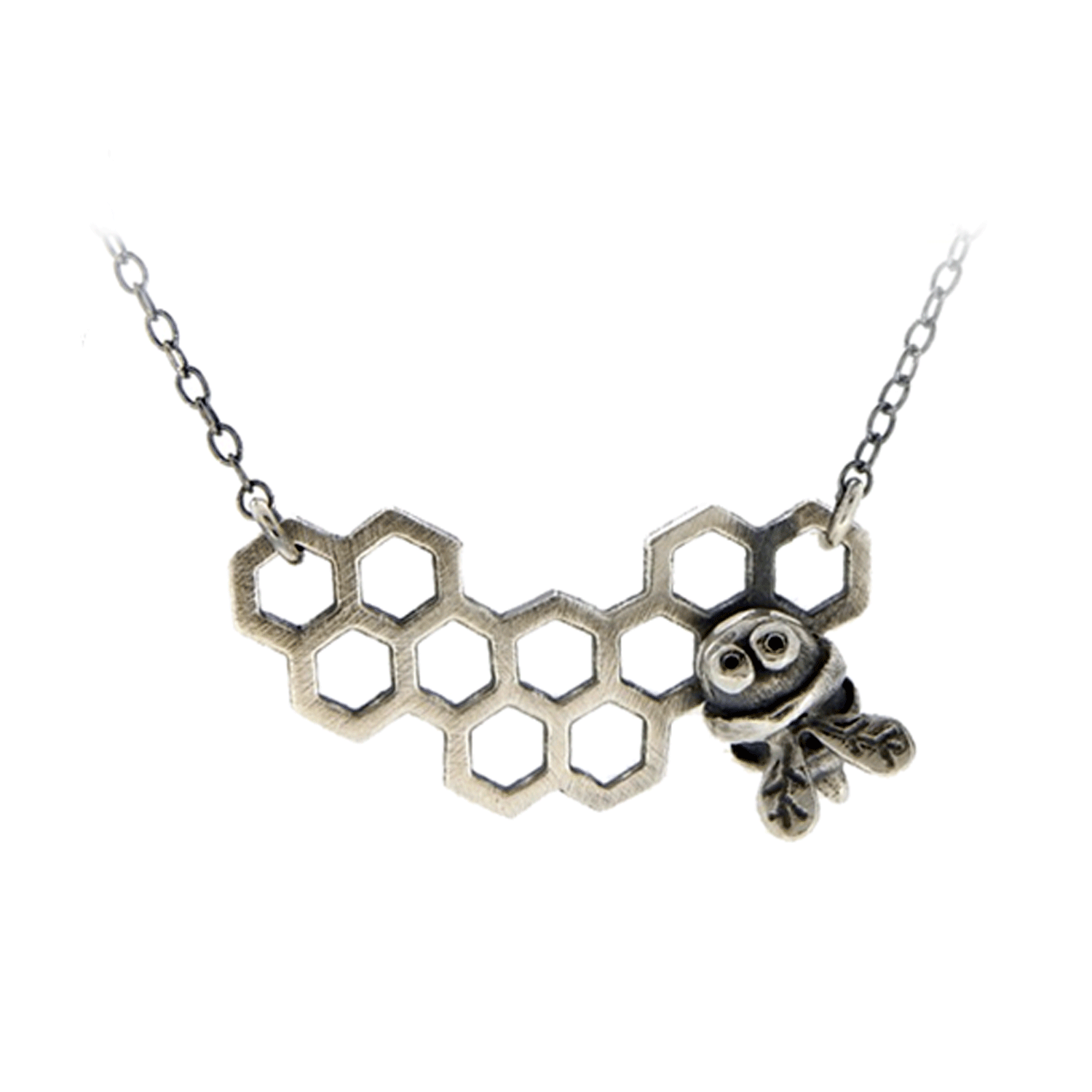 Honeycomb Bee Necklace (with moving bee)