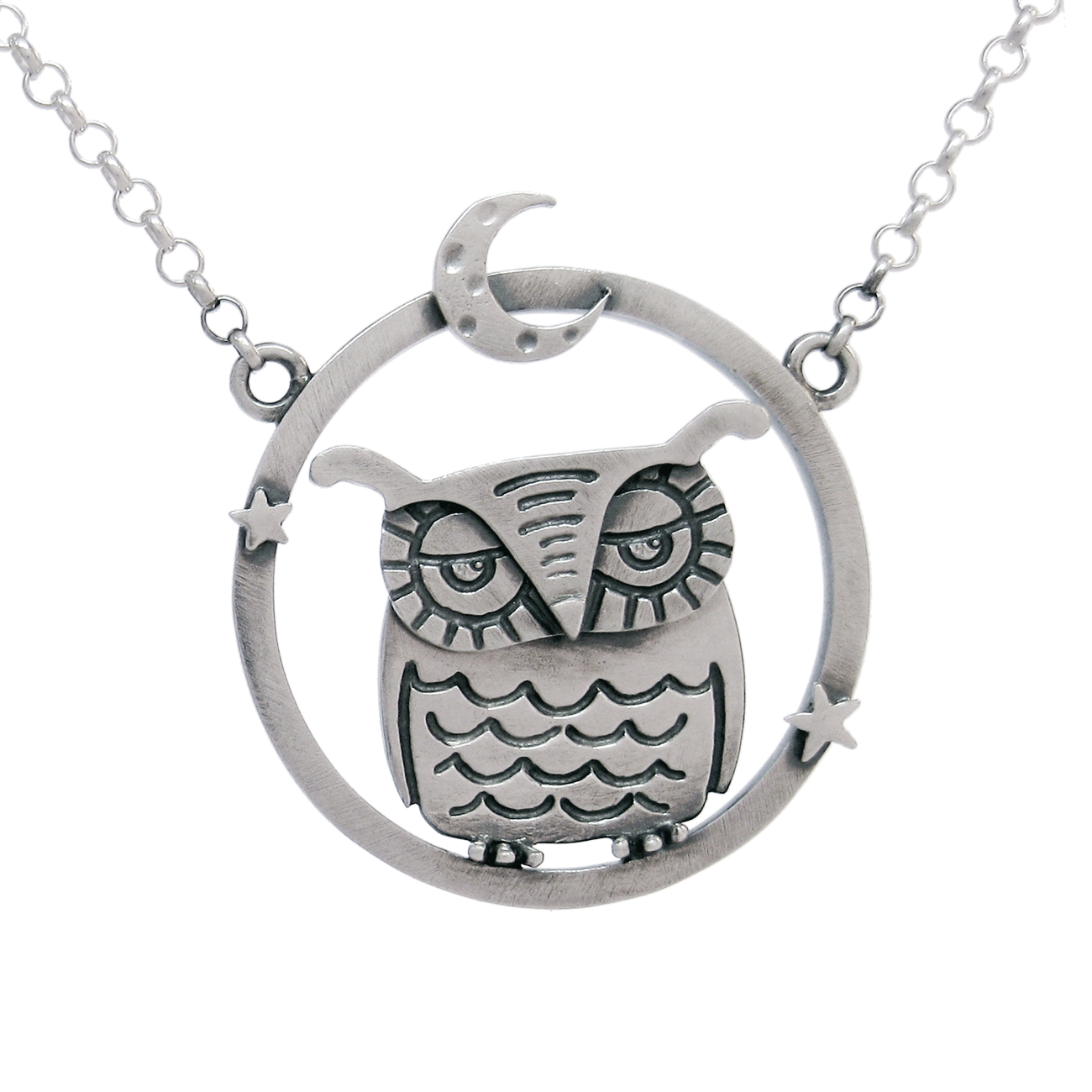 Owl Under Moonlight Necklace (with moving head)