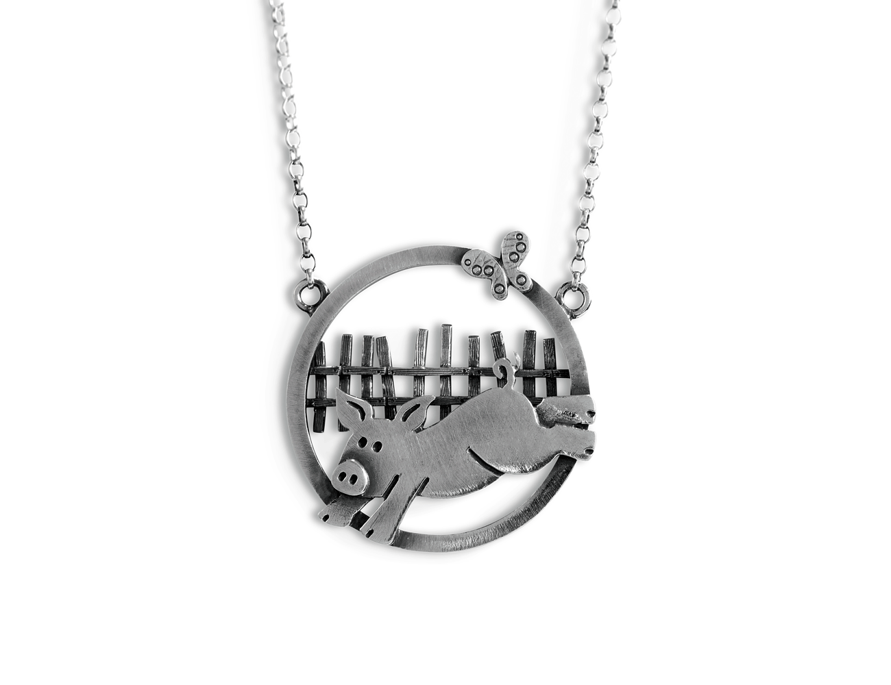 Penny Pig Scene Necklace