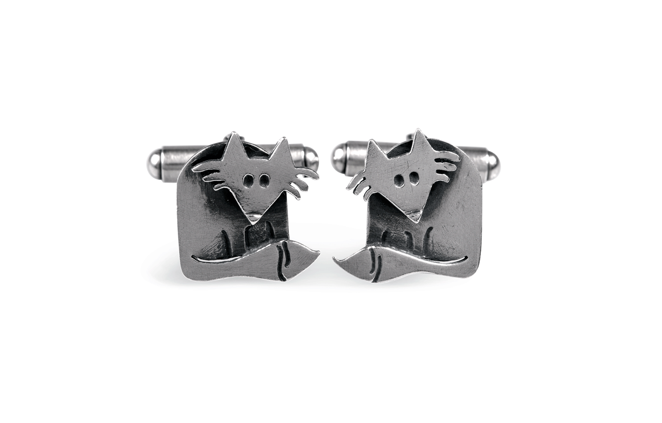 Sitting Fox Cufflinks (with moving heads)