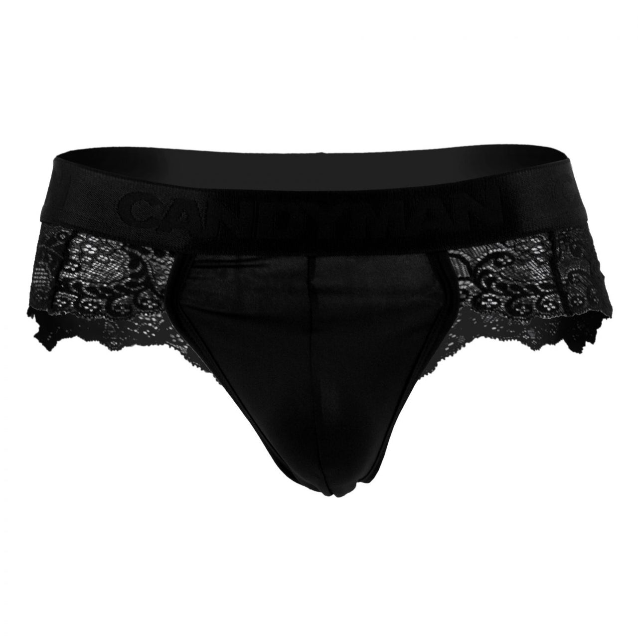 CandyMan 99304X Lace Thongs Color Black - Pikante Underwear