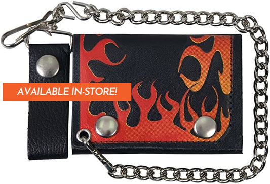 Black Tri-Fold Chain Wallet