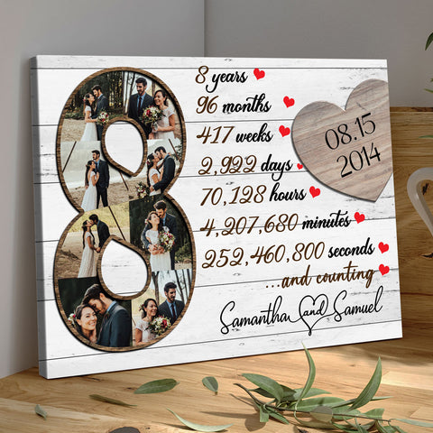 Personalized Picture Frames 8th 8 Year Wedding Anniversary Gifts