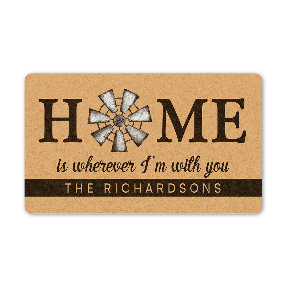 Family Home Is Wherever I'm With You Meaningful Personalized Door Mat