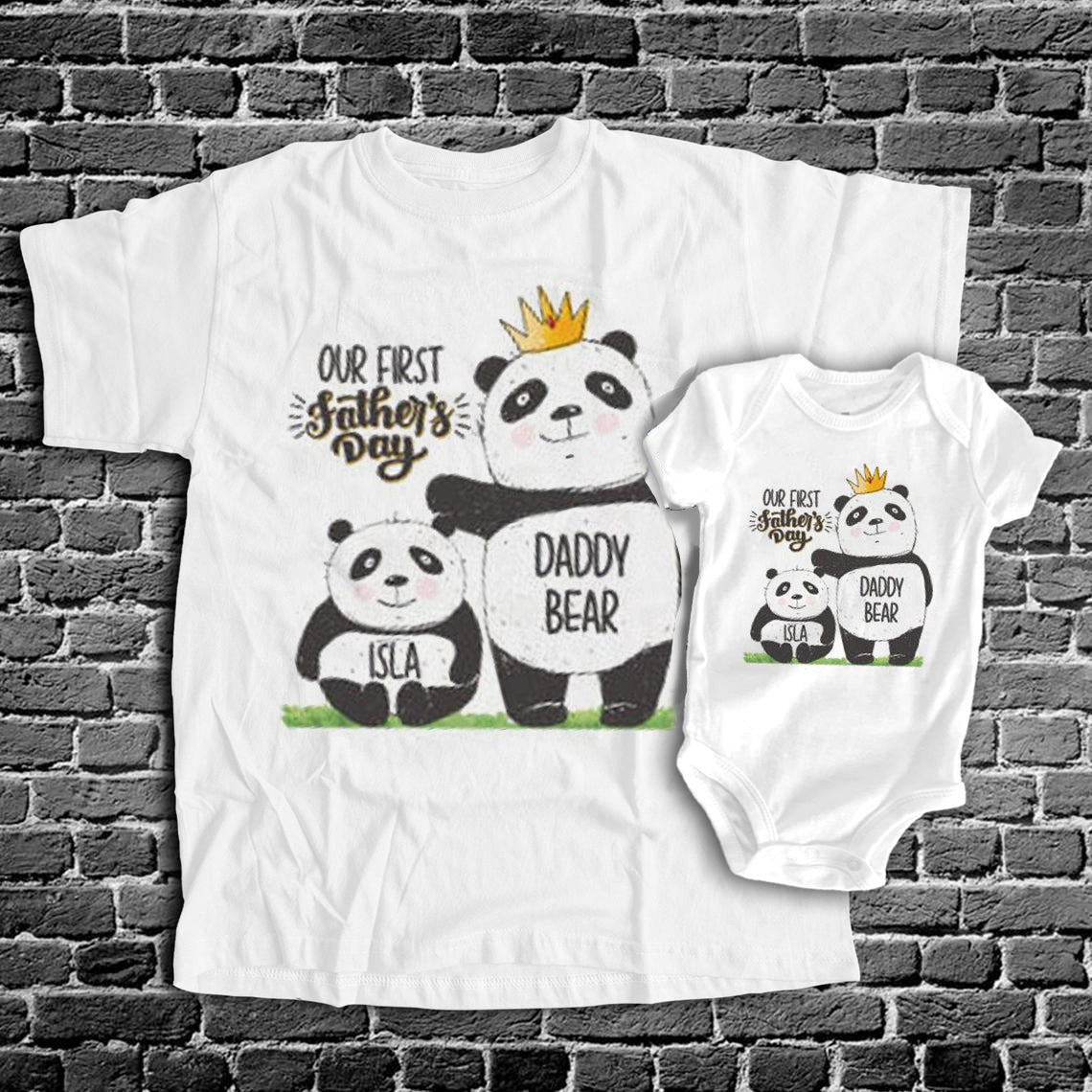 bagage mozaïek vieren Dad And Baby Our First Father's Day Panda Personalized Matching Shirt -  Family Panda - Unique gifting for family bonding