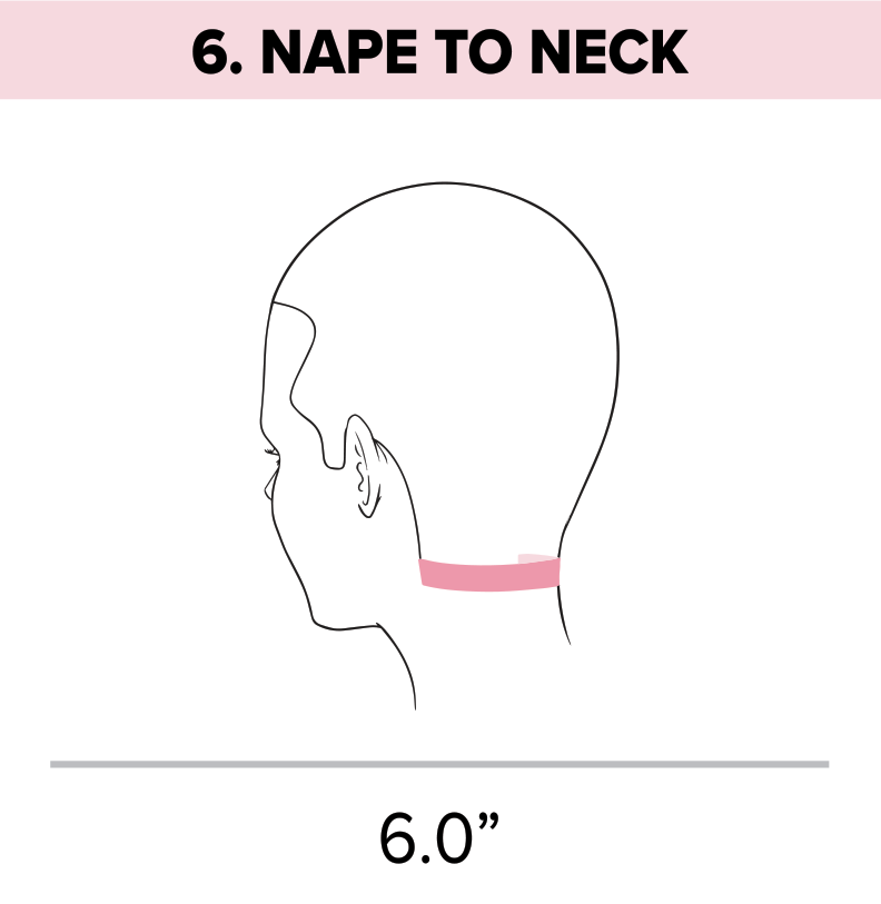 Standard head measurement chart nape to neck