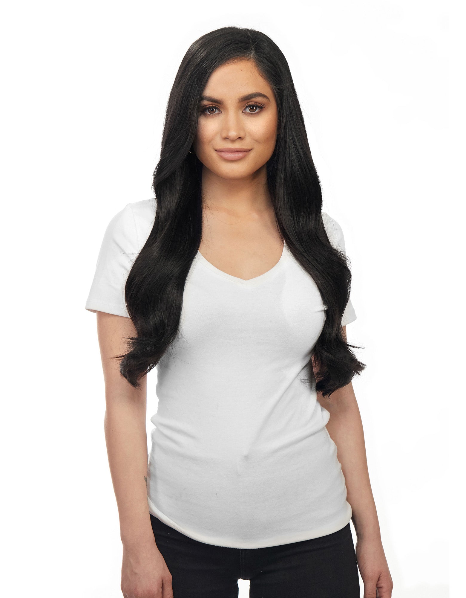 The Marilyn - Jet Black (#1) 16 Seamless Clip-In Hair Extensions (Vol –  BEAUVOIR