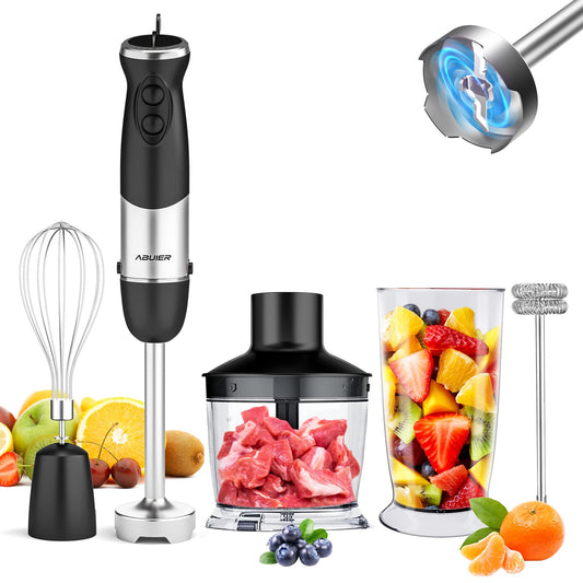 800W Immersion Hand Blender, 12 Speed 5-in-1 Stainless Steel Stick