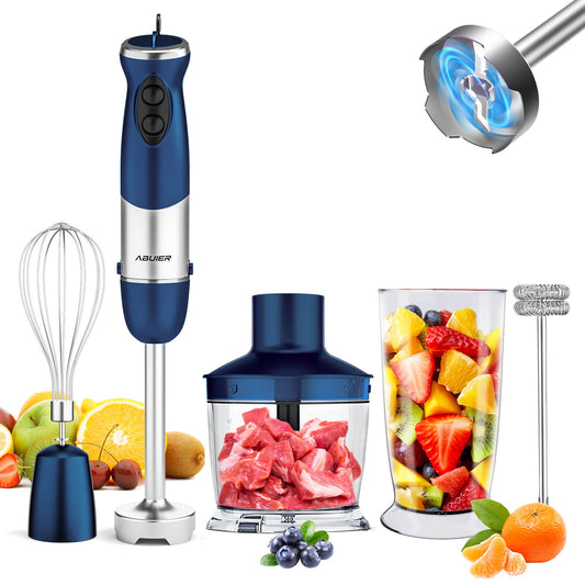 Immersion Blender 4-in-1 6 Speed Hand Mixer Set Whisk Food Processor Cup