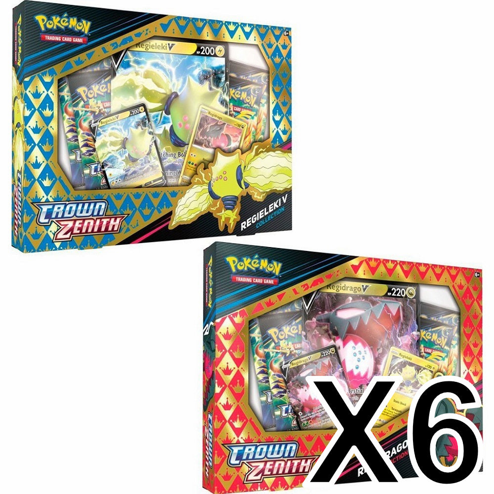Crown Zenith Regieleki V & Regidrago V Collection Box Case (6 boxes)
