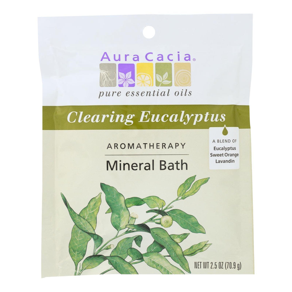 Aura Cacia - Aromatherapy Mineral Bath Eucalyptus Harvest - 2.5 oz - Case of 6