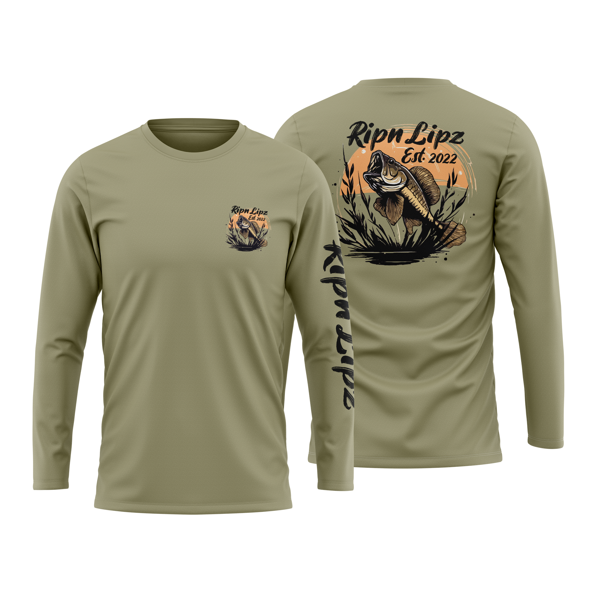 Soft Short Sleeve T-Shirt - Rippin Sippin Fighter Fish with Chill-N-Reel Beige / Small