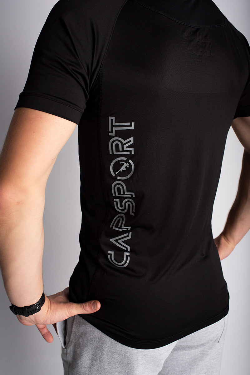 rol Christian honing T-Shirt slim fit zwart, frisse geur – Capsport