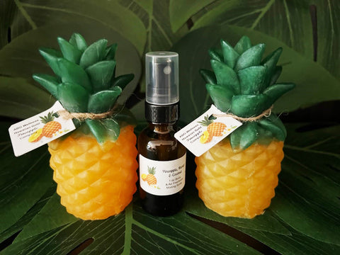 3 Pc Aromatherapy Decorative Pineapple Soap Air Freshener & Misting Spray Gift Sets