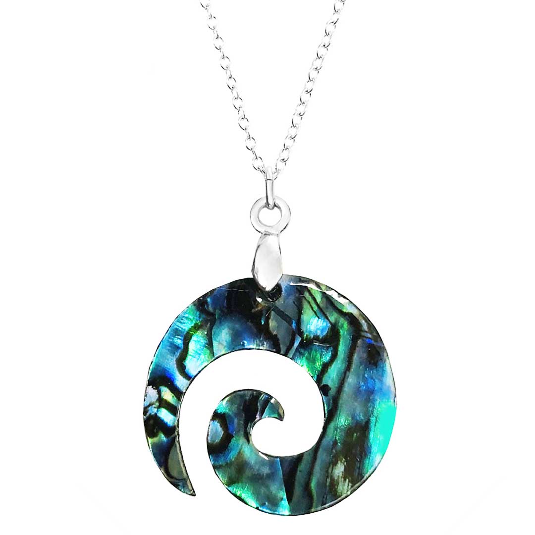 Koru Paua Shell Pendant – Silverfernz