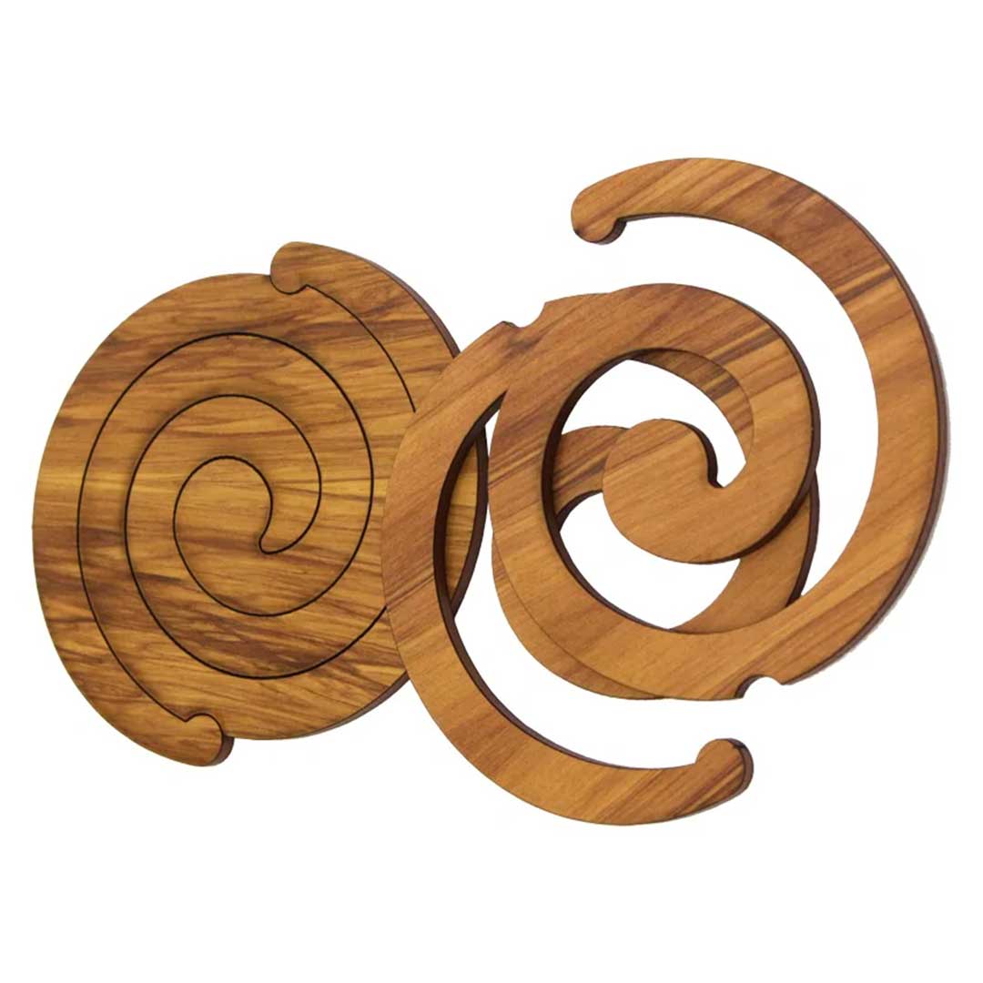 New Zealand Rimu Koru Scroll Coasters – Silverfernz