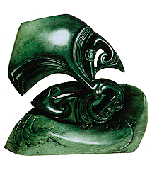 Greenstone Face Carving