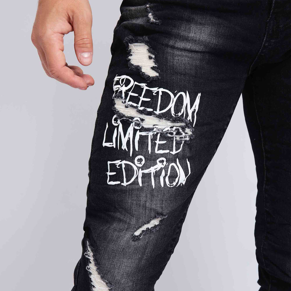 NOTHINGNESSWORLD Graffiti Damaged Jeans | hartwellspremium.com