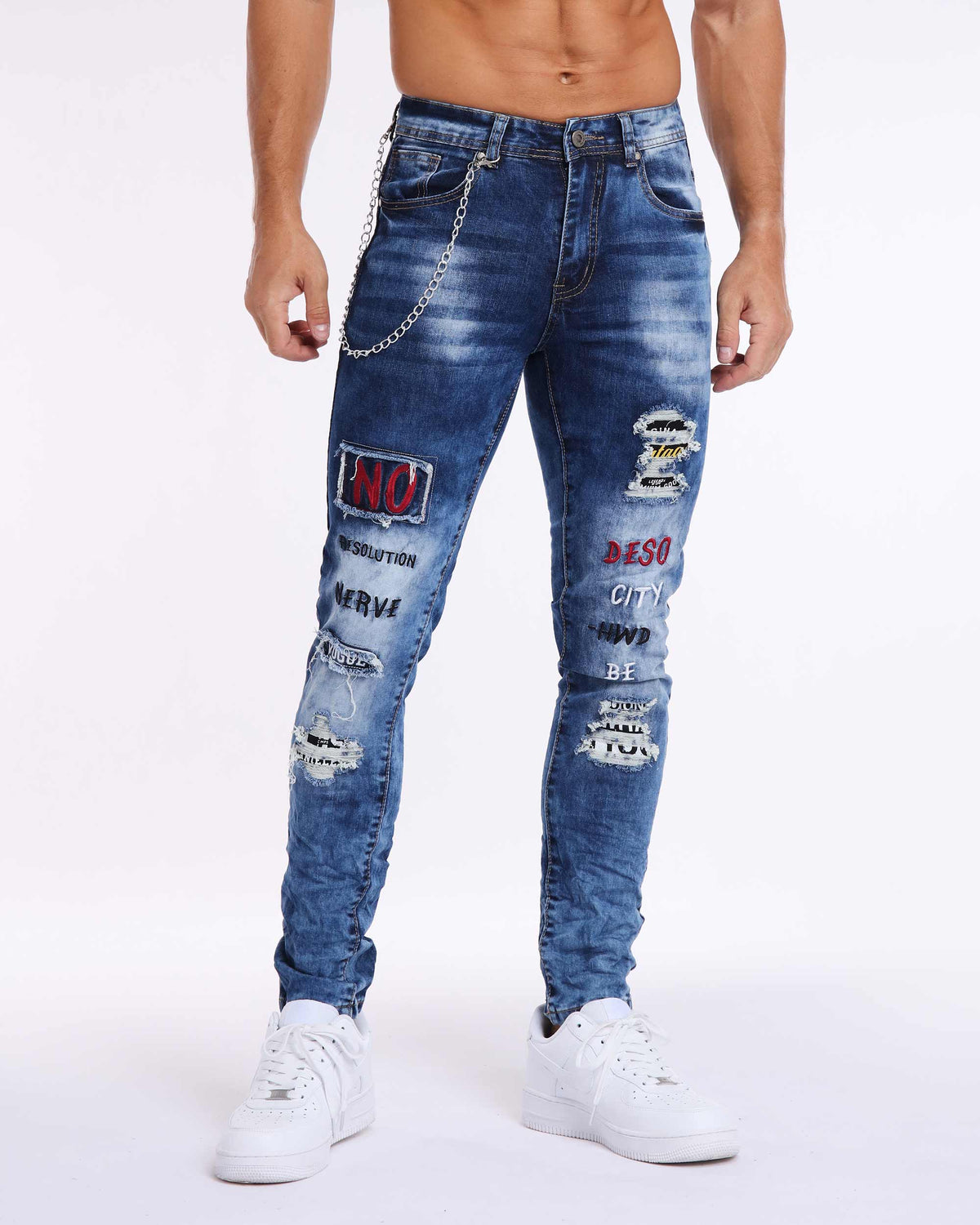 NOTHINGNESSWORLD Graffiti Damaged Jeans | vuzelia.com