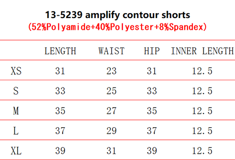 Shorts Size Chart