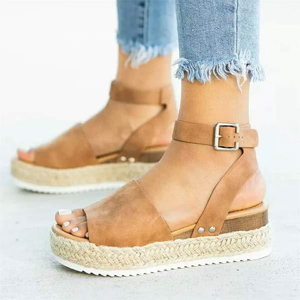 Women'S Rope Platform Platform Sandals 76875445C