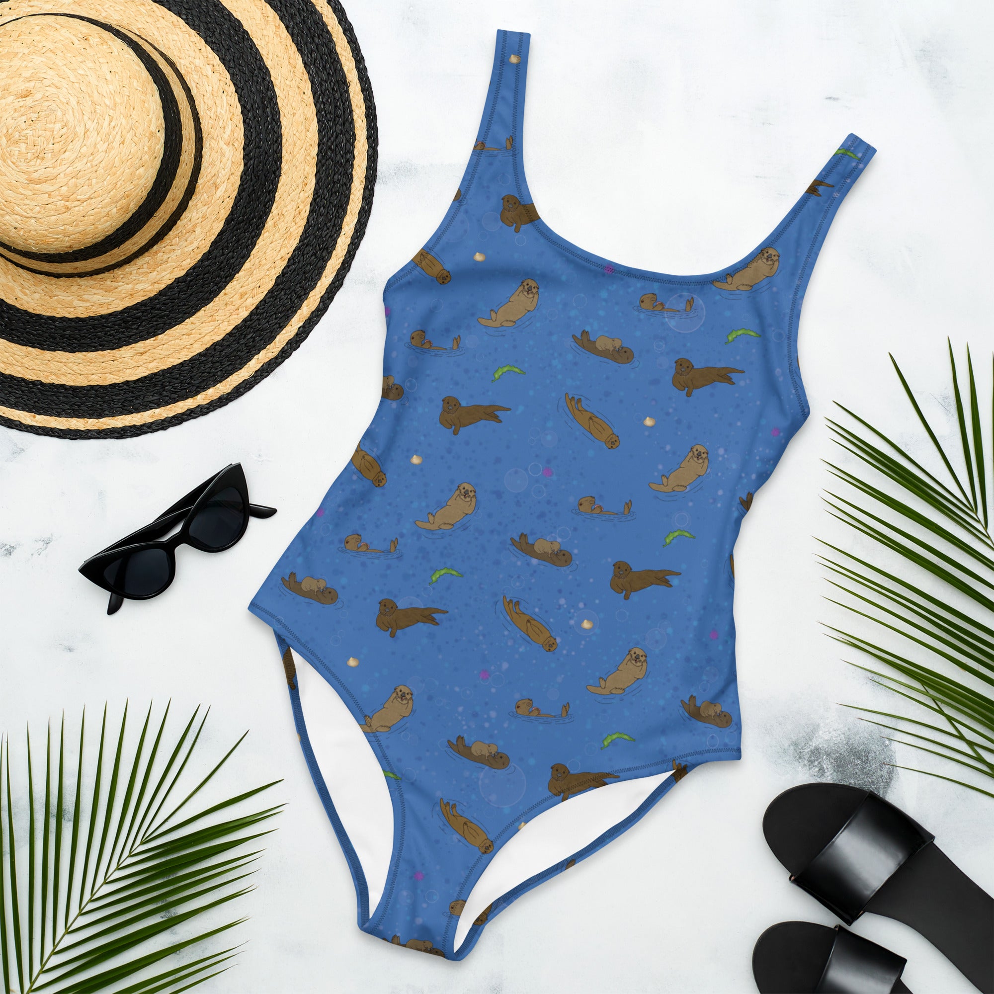 One-Piece Blue Sea Otters Swimsuit – Bramble Raven